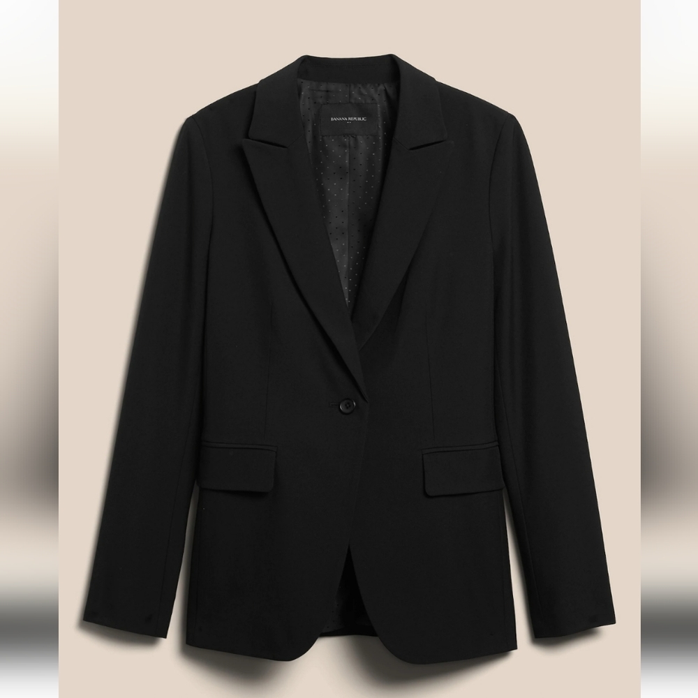 Banana Republic Black sculpted blazer 10P - Picture 2 of 6